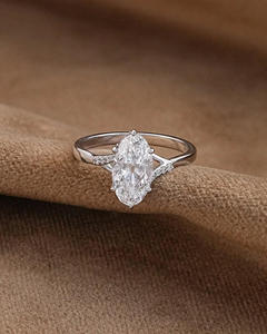 Bijoux en or massif 18 carats personnalisés | Collier et bague en or de luxe | Bijoux fins OEM/ODM Fabricant de diamants de laboratoire ovales - Product Image 3