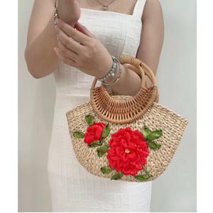Bolso de Hombro de Mujer Hecho a Mano con Diseño de Jacinto de Agua, Elegante, Estilo Vintage, Hermosas Flores Abiertas - Product Image 1
