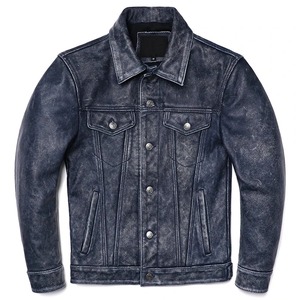 Nueva chaqueta de cuero de piel de vaca para hombre, chaquetas de cuero genuino natural de primavera para motocicleta, abrigo corto ajustado, chaquetas para el S-6XL - Product Image 1