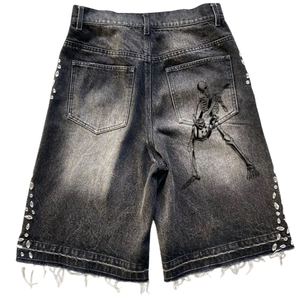 Shorts en jean Streetwear d'été en détresse de haute qualité pour hommes Shorts en denim baggy personnalisés pour hommes - Product Image 2