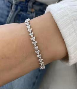 hip hop iced out Luxury Bling Zircon Bracelet Brass <b>Silver</b> \Gold plated vvs Moissanite Diamond Tennis Bracelet <b>for</b> <b>women</b> - Product Image 6
