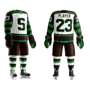 Uniforme de hockey sur glace imprimé en polyester de haute qualité Meilleur prix Uniforme de hockey sur glace Oem Vente en gros Sports d'équipe de bonne qualité - Product Image 1