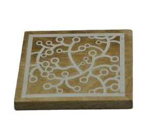 Sous-verres en bois de marbre de haute qualité sous-verres en marbre et en bois gravés personnalisés sous-verres en marbre en bois pour boissons - Product Image 1