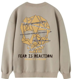 Sweat-shirt à col rond imprimé tête de mort personnalisé pour hommes tissu en tricot polaire respirant tenue décontracté marque privée anti-rides pour l'hiver - Product Image 2