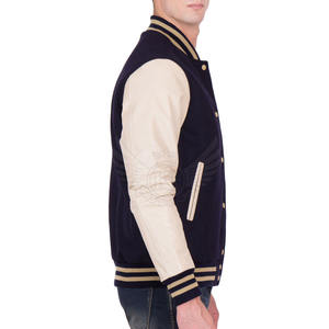 Meilleures ventes Meilleur prix Vestes Letterman à manches en cuir pour hommes Vestes Letterman à manches en cuir teinté uni avec service Oem - Product Image 4
