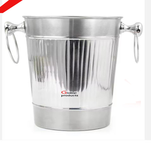 Refroidisseur de vin de seau à glace d'acier inoxydable en métal de forme ronde de qualité supérieure pour le restaurant et le bar d'hôtel - Product Image 2