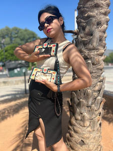 Nouveau Western élégant en cuir de vachette usiné fourrure cuir bracelets embrayages femmes conçu sac à main vente chaude en cuir usiné gland portefeuilles - Product Image 3