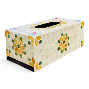 Elegante Caja de Pañuelos de Nácar, Hecha a Mano con Incrustaciones de Concha Natural, Decoración Ecológica para el Hogar - Product Image 2