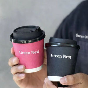 Vasos de Papel Desechables con Aislamiento Térmico de Doble Pared y Pared Simple para Llevar Café Bebidas Calientes Rápidas Precio Económico - Product Image 1