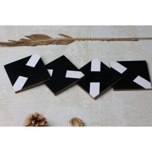 Classic <b>Drinkware</b> Coasters Brown White Inlay Coasters for Home Decor <b>Accessories</b> Set of 4 Beverage Coasters - Product Image 4