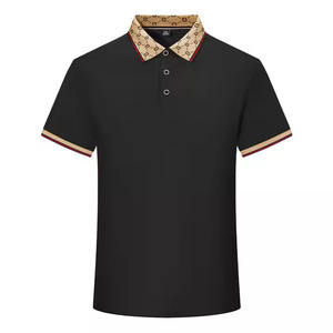 Camiseta de algodón de Color sólido para hombre, seda helada, manga corta, solapa, ajuste Regular de gama alta, estilo de negocios de verano, punto de algodón 100% - Product Image 5