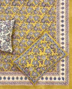 Drap de lit Jaipuri 100% coton fabriqué à la main avec bordure Design main bloc imprimé drap de lit en coton doux avec ensemble de taie d'oreiller - Product Image 2