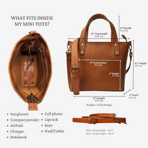 Mini sac fourre-tout compagnon de voyage de qualité supérieure fabriqué à la main avec sangle amovible en cuir pleine fleur Design et logo personnalisés - Product Image 4