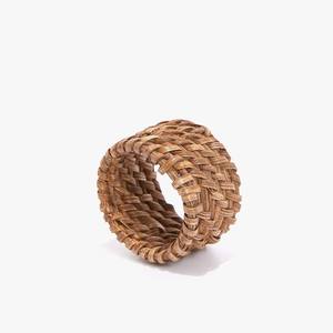 Anillos de Servilleta Tejidos de Ratán 100% Natural, Juego Redondo Hecho a Mano en Vietnam, Decoración para Fiestas y Bodas - Product Image 2