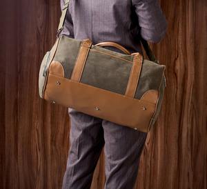 Bolsa de viaje de lona de alta calidad, bolso de viaje de cuero y lona de gran capacidad para hombres y mujeres, función transparente - Product Image 4