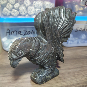 Oiseau naturel de haute qualité sculpté à la main Sculpture en cristal artisanat pour la décoration oiseau coloré artisanat en cristal oiseau - Product Image 6