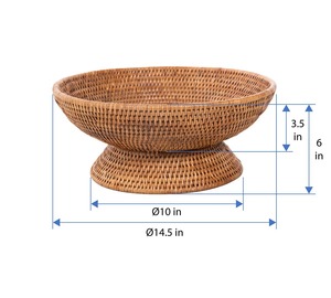 Rattan <b>table</b> <b>basket</b> for holding fruit and sweets Handmade Storage <b>Baskets</b> Natural Rattan Modern Multifunction Made in Viet Nam - Product Image 4