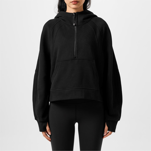 Women Half <b>Zip</b> Hoodie Fashion Women Hoodie Sweatshirt with <b>Pouch</b> Oversized Hoodie Pullover Warm Casual - Product Image 3