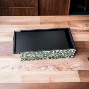 Boîte à mouchoirs en os incrusté artisanal |   Boîte décorative artisanale indienne - Product Image 5