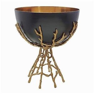 Cuenco de latón macizo de estilo vintage con tallas étnicas y superficie dorada pulida ideal para regalar o rituales religiosos - Product Image 1