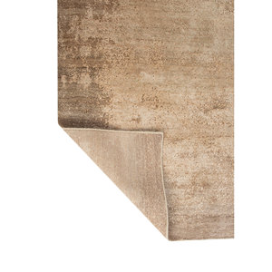 Tapis en viscose et soie de bambou noué à la main Entropy Ivory, grand format rectangulaire AKPS-13008 pour la maison ou le couloir, couleur unie, fait main - Product Image 5