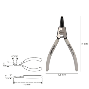 Pinze curve per lavatrici esterne 175 mm. Acciaio DIN 5254 - Product Image 2