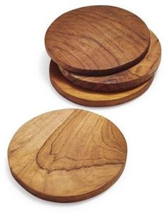 Dessous de verre ronds en bois créatifs faits à la main Table basse tapis de tasse Design élégant Table de maison sous-verres décoratifs en bois à vendre - Product Image 5