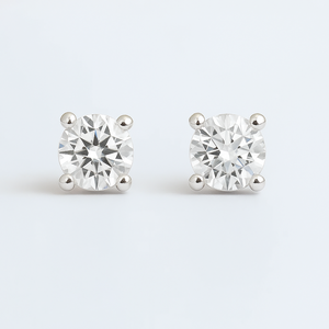 ต่างหูเงินแท้โรแมนติก 2 ชิ้น ประดับเพชร CZ สีขาว ตัวเรือนชุบโรเดียม เหมาะสำหรับงานหมั้น งานแต่งงาน งานเลี้ยงฉลองครบรอบ ของขวัญ - Product Image 1