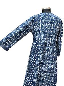 Vestido Kurti Indigo para Mujer, Cómodo, de Algodón, para Fiestas, Largo, Estilo A, Kurti Elegante, Top Étnico para Uso Diario - Product Image 5