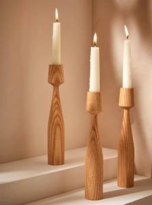 Portavelas de madera para decoración del hogar, portavelas para fiestas, bodas lujosas, de madera pura - Product Image 6