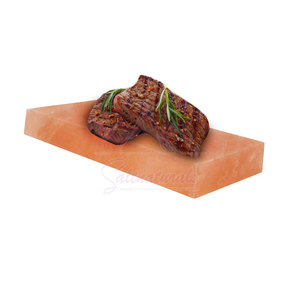 Placa de parrilla de sal del Himalaya hecha a mano de porosidad sólida de 2x8x12 pulgadas de Pakistán para cocinar y servir - Product Image 2