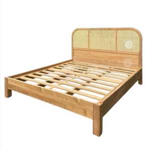 Wooden Teak Panel Platform <b>Bed</b> Frame <b>Queen</b> Adjustable Traditional <b>Storage</b> Bedroom Furniture - Product Image 1