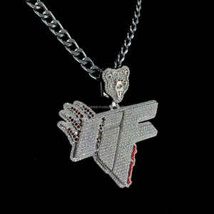 Hot Selling Moissanite <b>Pendant</b> Hiphop 925 Sterling Silver Custom <b>Bail</b> Charm Custom Moissanite <b>Pendant</b> - Product Image 3