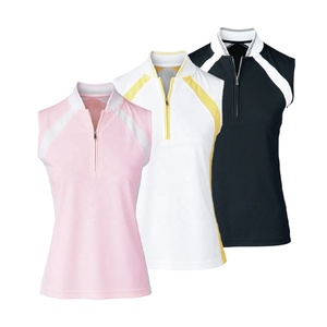 <span class=keywords><strong>Polo</strong></span> de golf pour femmes en polyester de haute qualité avec logo personnalisé respirant à col montant court <span class=keywords><strong>sans</strong></span> manches extensible ajusté pour <span class=keywords><strong>polo</strong></span> vente en gros - Product Image 1