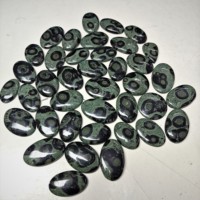 Vente en gros de cabochons de jaspe Kambaba faits à la main, ovales/ronds, en forme de poire, vert, minéral naturel, pour la fabrication de bijoux, à des fins de guérison
