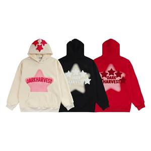 Style à la mode surdimensionné goutte épaule à capuche pour les femmes Chenille broderie sur le devant dos capuche chaud confortable à capuche pour les femmes - Product Image 6