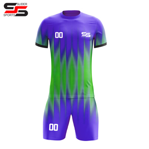 Camiseta de fútbol por sublimación, conjunto de uniforme de fútbol transpirable con nombre personalizado, ropa deportiva estampada, 100% poliéster para adultos - Product Image 1