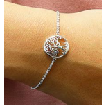 Sterling <b>Silver</b> Tree of Life Crystal <b>Bracelet</b> Elegant <b>Bangle</b> Design with Dazzling Touch - Product Image 3