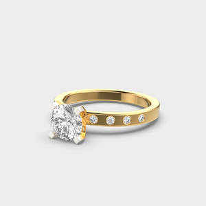 Bague de fiançailles solitaire élégante et romantique en or massif 14 carats, diamant cultivé en laboratoire pour les mariages, les anniversaires et les fêtes. - Product Image 4