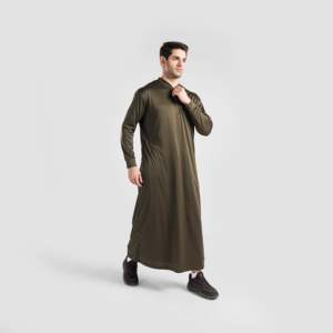 Move Max Olive <b>Thobe</b> Modest Sportswear for Gym Workouts - Product Image 4