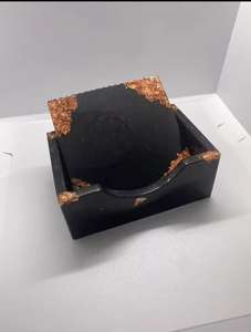 Sous-verre rond carré en résine époxy avec forme carrée et au meilleur prix - Product Image 2