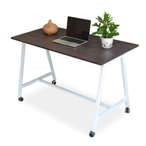 Escritorio Móvil de Diseño Moderno FOS 120x60cm, Escritorio Plegable de Madera con Patas de Hierro Ajustables y Almacenamiento FOS011 - Product Image 1