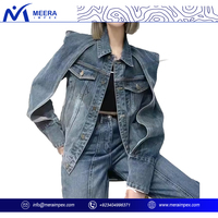 Veste en jean délavée grise personnalisée pour femmes, motif élégant, veste en jean personnalisée, design à la mode, patchs à paillettes