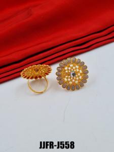 Anillo de dedo de moda de aleación exclusiva para mujer, joyería llamativa de diseñador ajustable, boda, fiesta nupcial, informal, étnico, venta al por mayor - Product Image 6