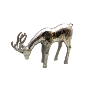 Vajilla personalizada más vendida, decorativa hecha a mano, Navidad, aluminio, ciervo, acabado en níquel áspero para decoraciones navideñas - Product Image 1