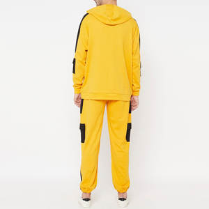 2025 Men's Fashion Solid Pattern Track Suit Long <b>Sleeves</b> and Hooded Collar 100% Cotton Lightweight for Winter - Product Image 3