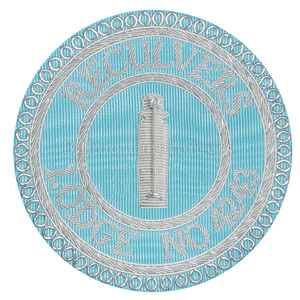 MASONIC CRAFT TESORO DELANTAL INSIGNIA CON BORDADO A MANO SILVER BULLION MOIRE TELA BASE INSIGNAS - Product Image 5