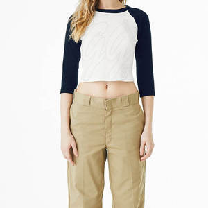 Top corto de béisbol Jersey personalizado Color sólido de alta fabricación Top corto de béisbol Jersey de mujer - Product Image 4