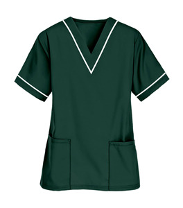 Gommage d'allaitement de haute qualité avec logo personnalisé Tissu doux en poly coton pour femmes OEM Vente en gros Top à col en V Uniformes hospitaliers - Product Image 1