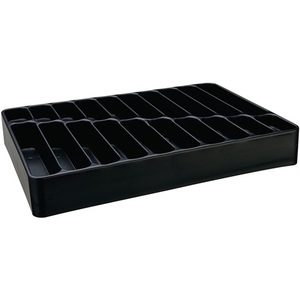 <b>Drawer</b> Organizers LOGS 137 Insert Black Plastic H48xB338xD238mm 20-Fold Pack of <b>6</b> - Product Image 1
